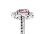 White gold Fancy Pink Asscher  Halo Round Diamond Pave Band with Four-Prong Setting_96