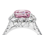 White gold Fancy Pink Asscher  Halo Split Shank Diamond Engagement Ring with Pave Band and Four-Prong Setting_21