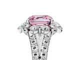 White gold Fancy Pink Asscher  Halo Split Shank Diamond Engagement Ring with Pave Band and Four-Prong Setting_22