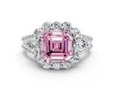 White gold Fancy Pink Asscher  Halo Split Shank Diamond Engagement Ring with Prong Setting_17