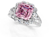 White gold Fancy Pink Asscher  Halo Split Shank Diamond Engagement Ring with Prong Setting_18