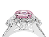 White gold Fancy Pink Asscher  Halo Split Shank Diamond Engagement Ring with Prong Setting_21