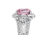 White gold Fancy Pink Asscher  Halo Split Shank Diamond Engagement Ring with Prong Setting_22