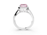 White gold Fancy Pink Asscher  Halo Split Shank Diamond Ring with Four-Prong Setting_20