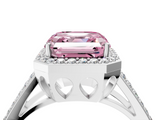 White gold Fancy Pink Asscher  Halo Split Shank Diamond Ring with Four-Prong Setting_21