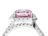 White gold Fancy Pink Asscher  Halo Split Shank Diamond Ring with Pavé Setting_102
