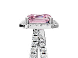 White gold Fancy Pink Asscher  Halo Split Shank Diamond Ring with Pavé Setting_103