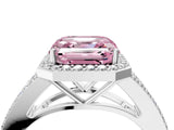 White gold Fancy Pink Asscher  Halo Split Shank Pave Diamond Ring with Four-Prong Setting_50