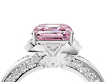 White gold Fancy Pink Asscher  Halo Split Shank Pave Diamond Ring with Petal Prong Setting_36