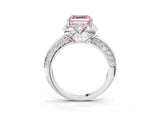 White gold Fancy Pink Asscher  Halo Split Shank Pave Diamond Ring with Petal Prong Setting_36
