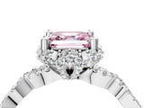 White gold Fancy Pink Asscher  Halo Twist Band Solitaire Ring with Six-Prong Setting_41