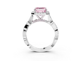 White gold Fancy Pink Asscher  Halo Twist Band Solitaire Ring_3