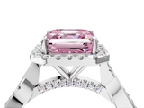 White gold Fancy Pink Asscher  Halo Twist Band Solitaire Ring_4