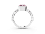 White gold Fancy Pink Asscher  Milgrain Marquise Diamond Twist Band Ring_60