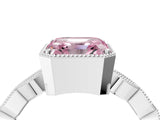 White gold Fancy Pink Asscher  Milgrain Marquise Diamond Twist Band Ring_61