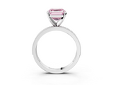 White gold Fancy Pink Asscher  Milgrain Pave Diamond Engagement Ring with Four-Prong Setting_3