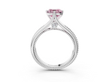 White gold Fancy Pink Asscher  Solitaire Beaded Band Six-Prong Setting_3