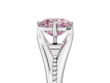 White gold Fancy Pink Asscher  Solitaire Beaded Band Six-Prong Setting_5