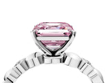 White gold Fancy Pink Asscher  Solitaire Bezel-Set Diamond Ring with Beaded Band and Four-Prong Setting_92
