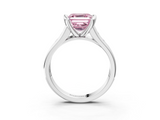 White gold Fancy Pink Asscher  Solitaire Bezel-Set Diamond Ring with Channel-Set Band_19