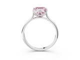 White gold Fancy Pink Asscher  Solitaire Cathedral Diamond Ring with Six-Prong Setting_19