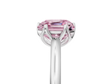 White gold Fancy Pink Asscher  Solitaire Cathedral Diamond Ring with Six-Prong Setting_21
