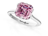 White gold Fancy Pink Asscher  Solitaire Cathedral Diamond Ring with Six-Prong Setting_23