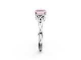 White gold Fancy Pink Asscher  Solitaire Celtic Knot Engagement Ring with Four-Prong Setting_70