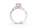 White gold Fancy Pink Asscher  Solitaire Celtic Knot Engagement Ring with Four-Prong Setting_71
