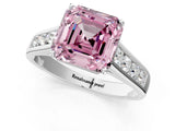 White gold Fancy Pink Asscher  Solitaire Channel-Set Diamond Engagement Ring with Four-Prong Setting_33