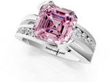 White gold Fancy Pink Asscher  Solitaire Channel-Set Split Shank Ring with Tension Prong Setting_4