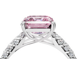 White gold Fancy Pink Asscher  Solitaire Chevron Pave Diamond Engagement Ring with Six-Prong Setting_7