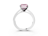 White gold Fancy Pink Asscher  Solitaire Diamond Engagement Ring with Four-Prong Setting on a Classic Band_23