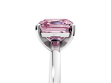 White gold Fancy Pink Asscher  Solitaire Diamond Engagement Ring with Four-Prong Setting on a Classic Band_25
