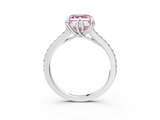 White gold Fancy Pink Asscher  Solitaire Diamond Engagement Ring with Pave Band and Six-Prong Setting_3