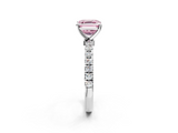 White gold Fancy Pink Asscher  Solitaire Diamond Pavé Band with Four-Prong Setting_2