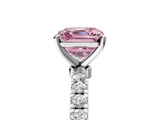 White gold Fancy Pink Asscher  Solitaire Diamond Pavé Band with Four-Prong Setting_5
