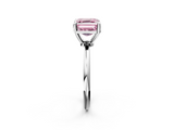 White gold Fancy Pink Asscher  Solitaire Diamond Ring with 4-Prong Setting on a Classic Band_5