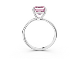 White gold Fancy Pink Asscher  Solitaire Diamond Ring with 4-Prong Setting on a Classic Band_6