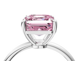 White gold Fancy Pink Asscher  Solitaire Diamond Ring with 4-Prong Setting on a Classic Band_7