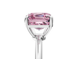 White gold Fancy Pink Asscher  Solitaire Diamond Ring with 4-Prong Setting on a Classic Band_8