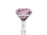White gold Fancy Pink Asscher  Solitaire Diamond Ring with Bamboo Band and Four-Prong Setting_22