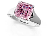 White gold Fancy Pink Asscher  Solitaire Diamond Ring with Cathedral Band and Four-Prong Setting_84