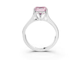 White gold Fancy Pink Asscher  Solitaire Diamond Ring with Cathedral Band and Four-Prong Setting_86