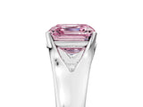 White gold Fancy Pink Asscher  Solitaire Diamond Ring with Cathedral Band and Four-Prong Setting_88