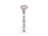 White gold Fancy Pink Asscher  Solitaire Diamond Ring with Channel-Set Baguette Band and Four-Prong Setting_19