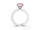 White gold Fancy Pink Asscher  Solitaire Diamond Ring with Channel-Set Baguette Band and Four-Prong Setting_20