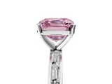 White gold Fancy Pink Asscher  Solitaire Diamond Ring with Channel-Set Baguette Band and Four-Prong Setting_21