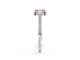 White gold Fancy Pink Asscher  Solitaire Diamond Ring with Channel Set Band and Bezel Prong Setting_63