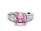White gold Fancy Pink Asscher  Solitaire Diamond Ring with Channel-Set Band and Four-Prong Setting_20